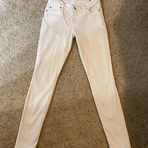7 for All Mankind White Skinny Jeans